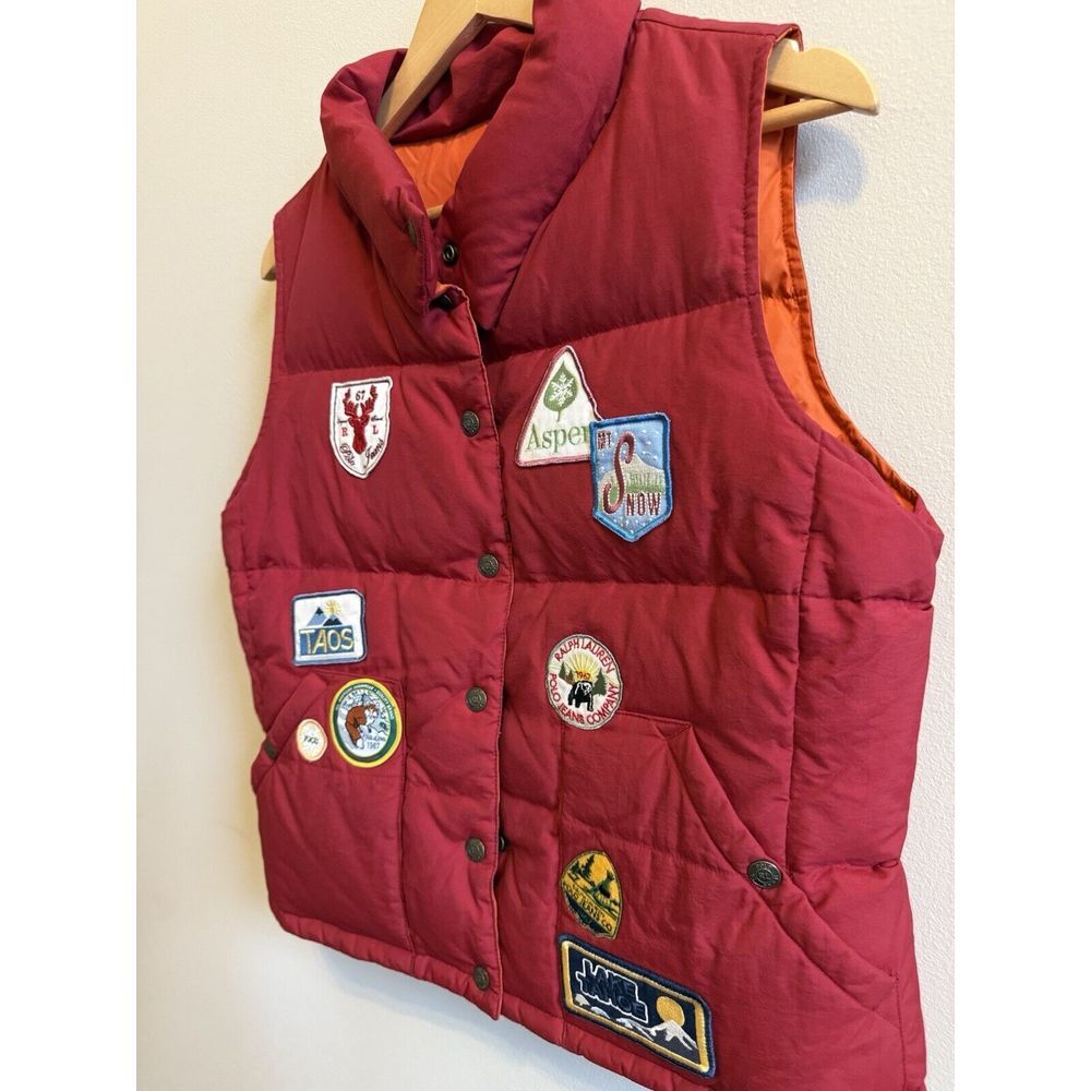 Ralph Lauren Red Quilted Patch Vest - Picture 4 of 11